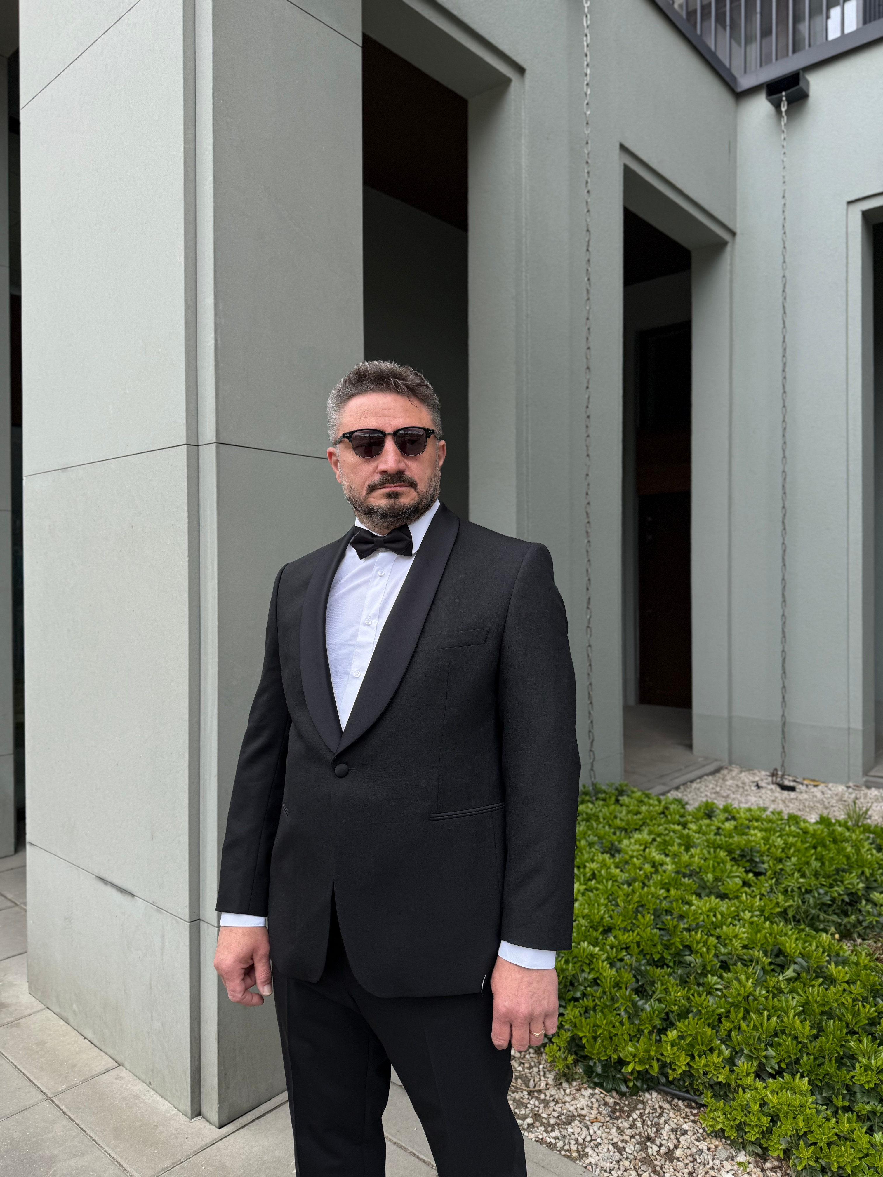 Czarny smoking 100% wełna