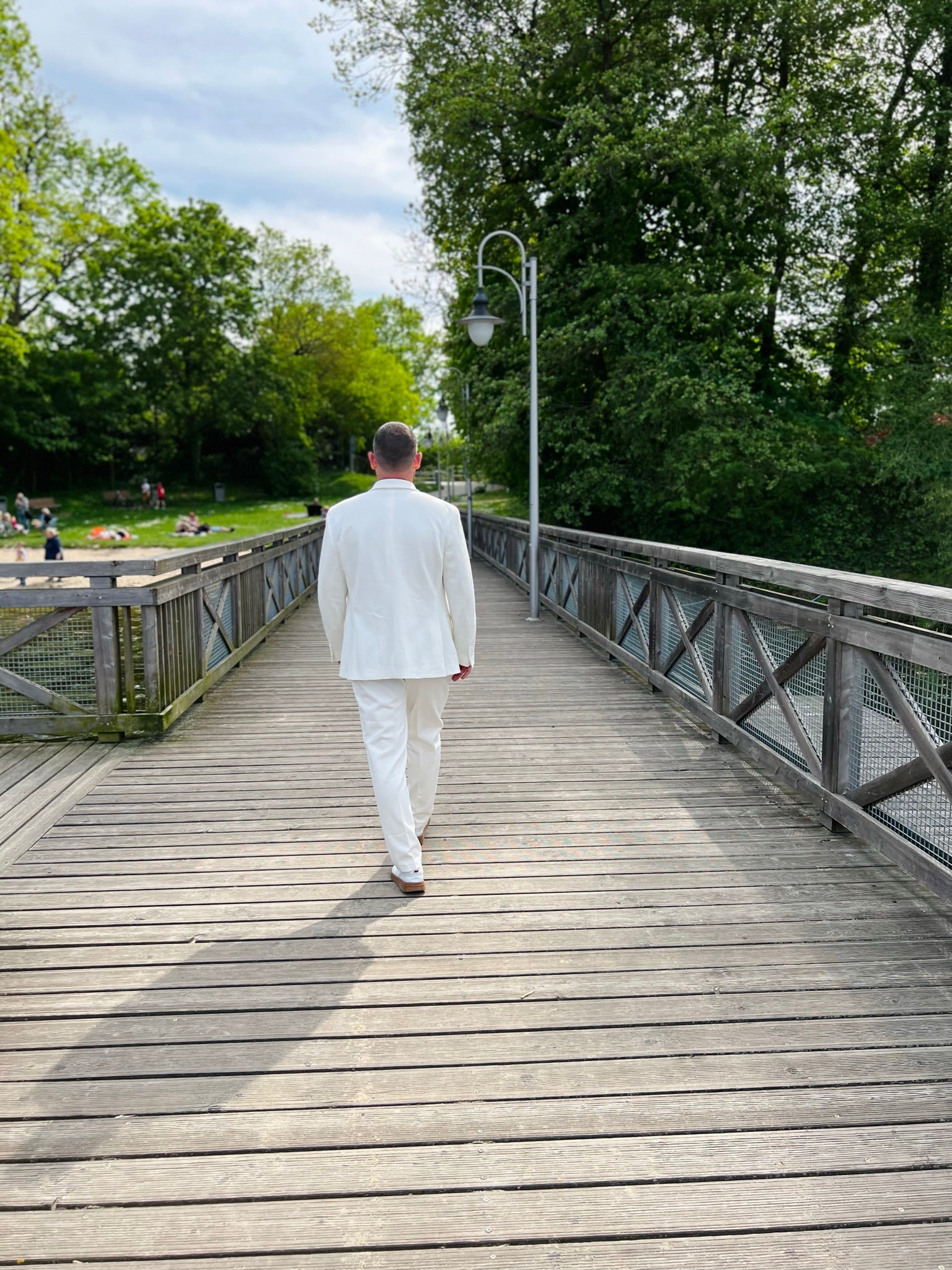 White double-breasted suit